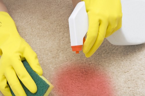 Professional carpet cleaning team preparing a Bromley home interior
