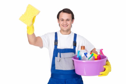 Cleaner preparing a regular cleaning visit in Bromley