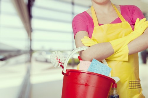 Technician treating mattress stains during cleaning in Bromley