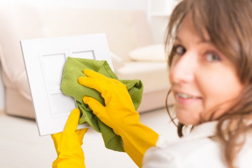 Technician assessing a carpet stain in Bromley property